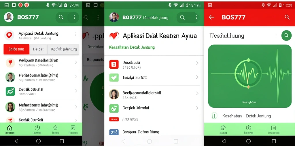 Tampilan antarmuka aplikasi Detak Jantung BOS777 yang intuitif dan informatif.