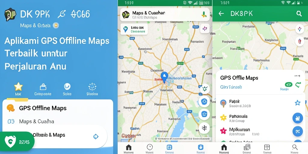 Screenshot antarmuka DKK yang menampilkan fitur GPS Offline Maps.
