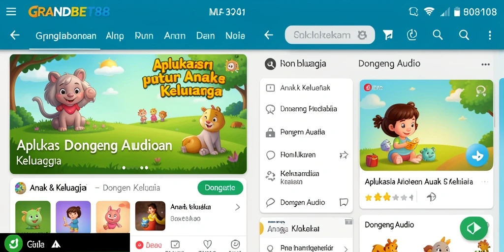 Antarmuka aplikasi GRANDBET88 yang menarik dan ramah anak.