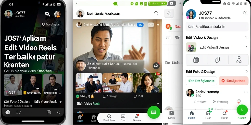 Antarmuka JOS77 yang menarik dan fungsional untuk Edit Video Reels.