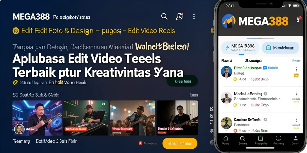 Antarmuka MEGA388 yang intuitif untuk Edit Video Reels.