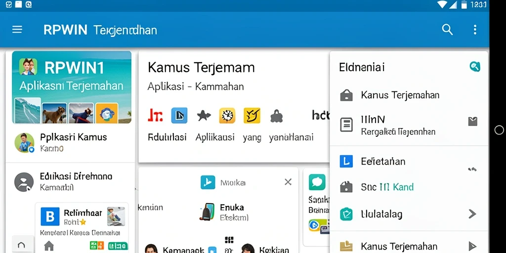 Antarmuka RPWIN1 yang ramah pengguna untuk kamus terjemahan.